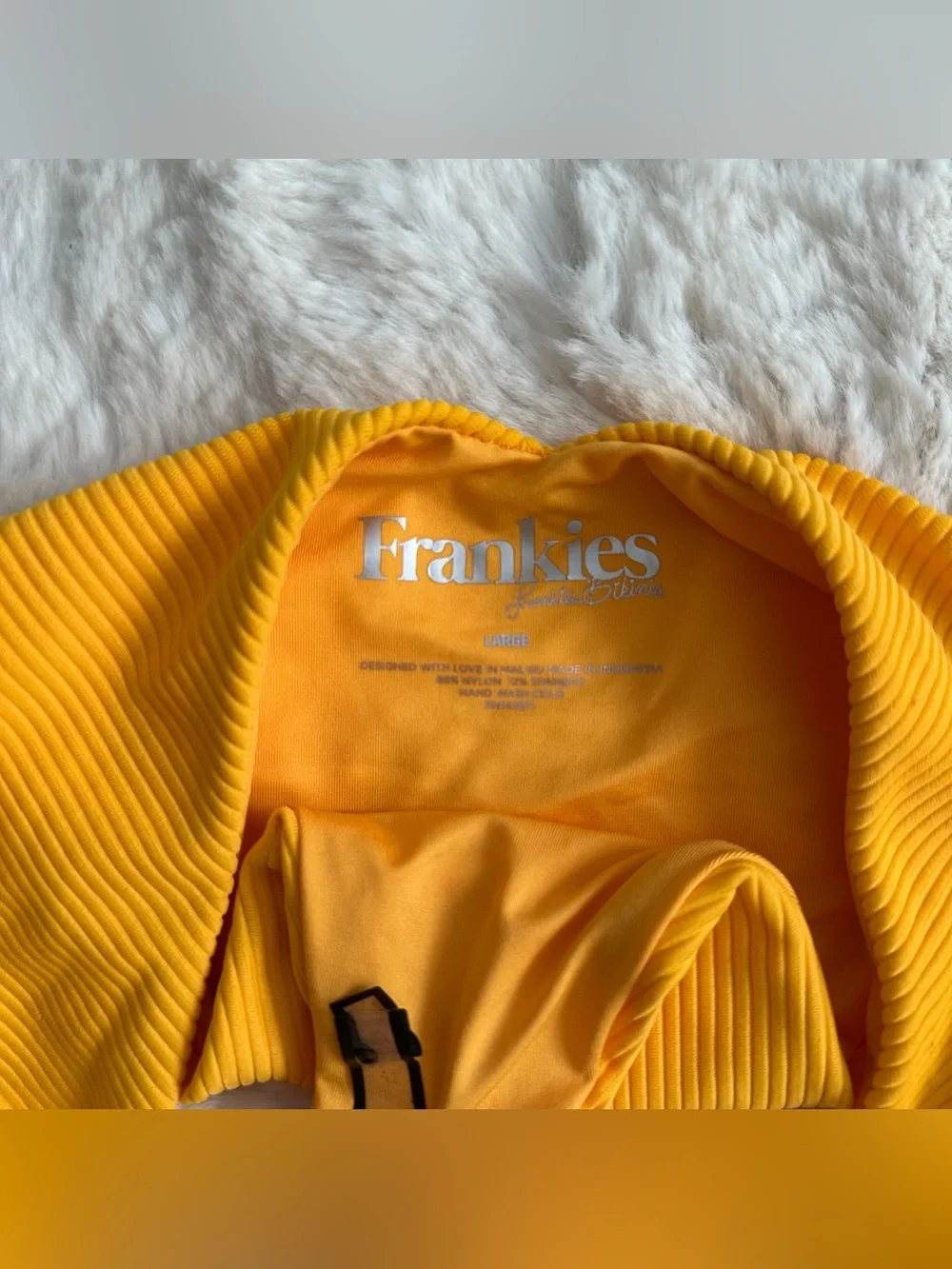 Frankie’s Bikinis Ruby Yellow Ribbed Bikini Bottoms in Squeeze/Mustard Yellow